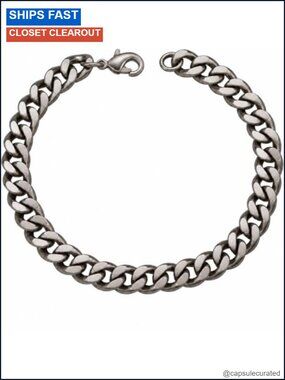 Pure Titanium Cuban Link Chain Bracelet Men Women Hypoallergenic